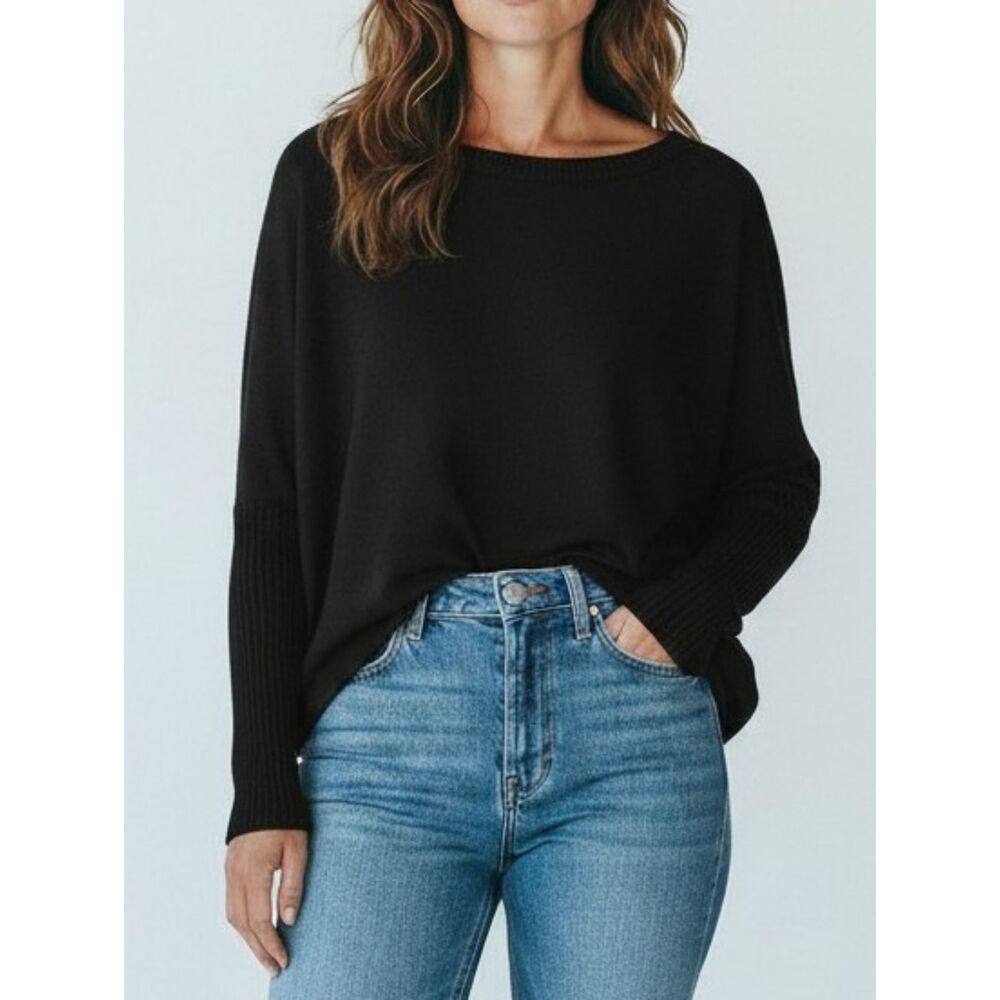 Jacob Black Lightweight Oversized Knit Sweater